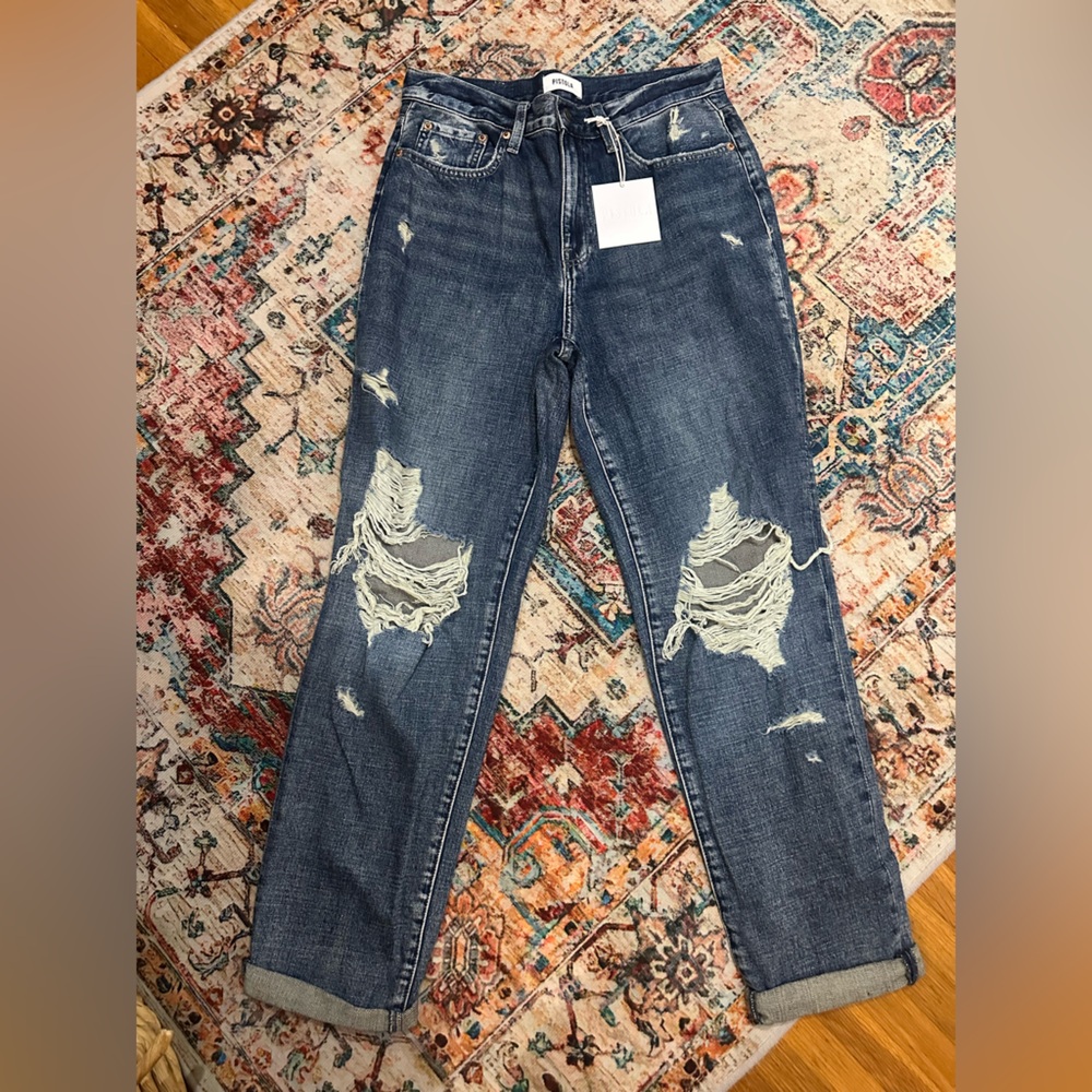 Pistola Denim High Rise Presley Relaxed Size 28